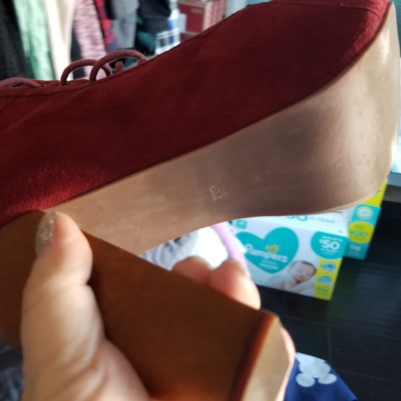 Jeffrey campbell burgundy booties size 6 - Picture 5 of 5
